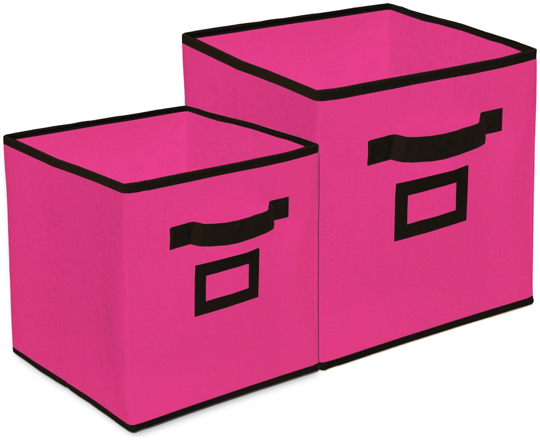 

Kuber Industries Non Woven 2 pcs Small Large Foldable Storage Organiser Cubes Boxes (Pink) - CTHH17023