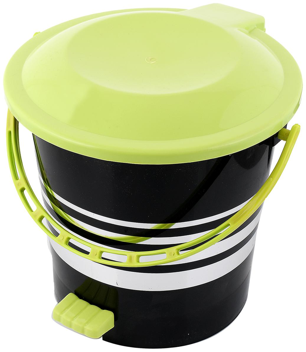 

Kuber Industries Plastic Dustbin Garbage Bin with Handle 5 L (Green) - CTHH17364