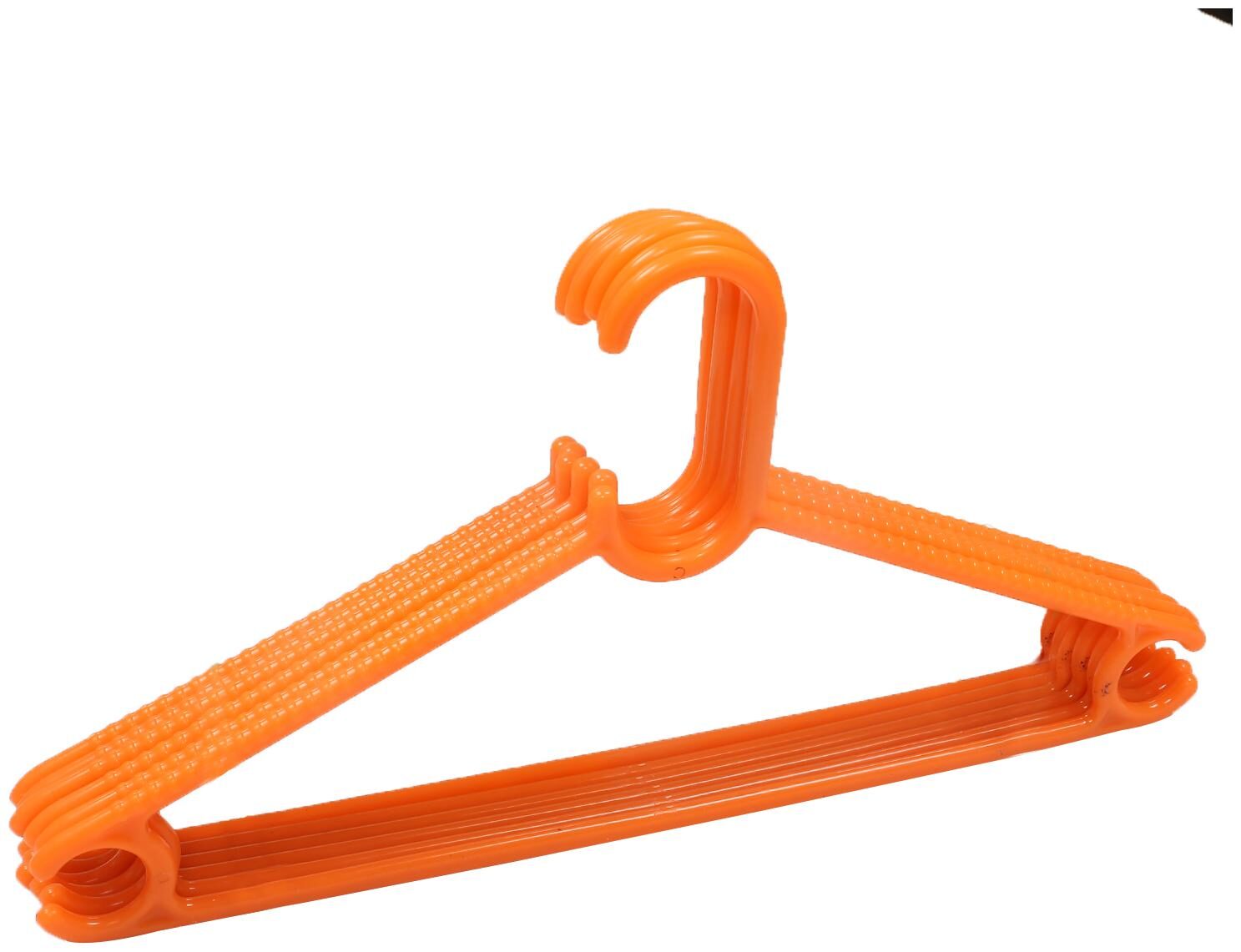 

Kuber Industries Plastic 6 pcs Hanger Set for wardrobe (Orange) CTHH11012