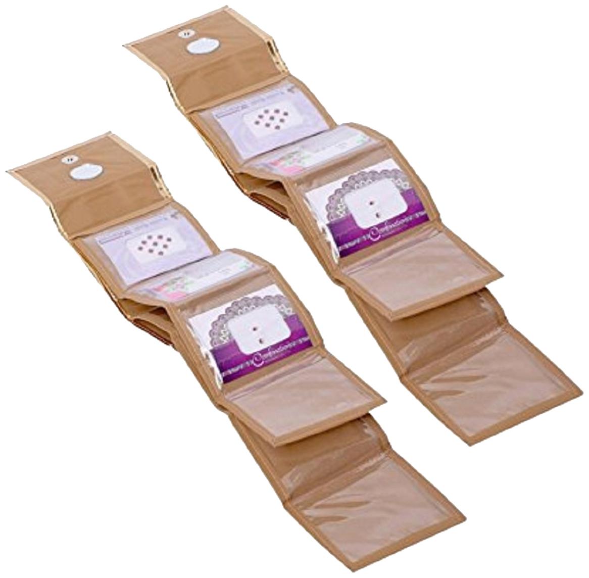 

Kuber Industries Tissue Laminated 2 Pieces Foldable Bindi Kit Organiser Box-Upto 16 Packets (Golden) - CTHH13355