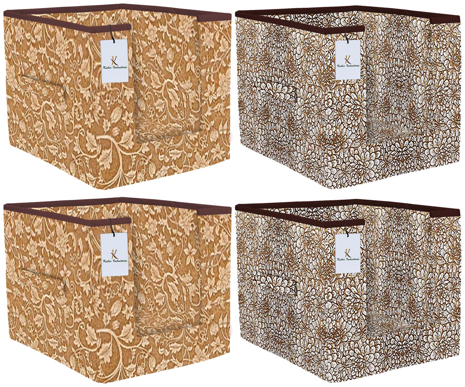 

Kuber Industries Metalic Printed 4 pc Non Woven Shirt Stacker Wardrobe Organizer Set (Beige Golden Brown) - CTHH16672