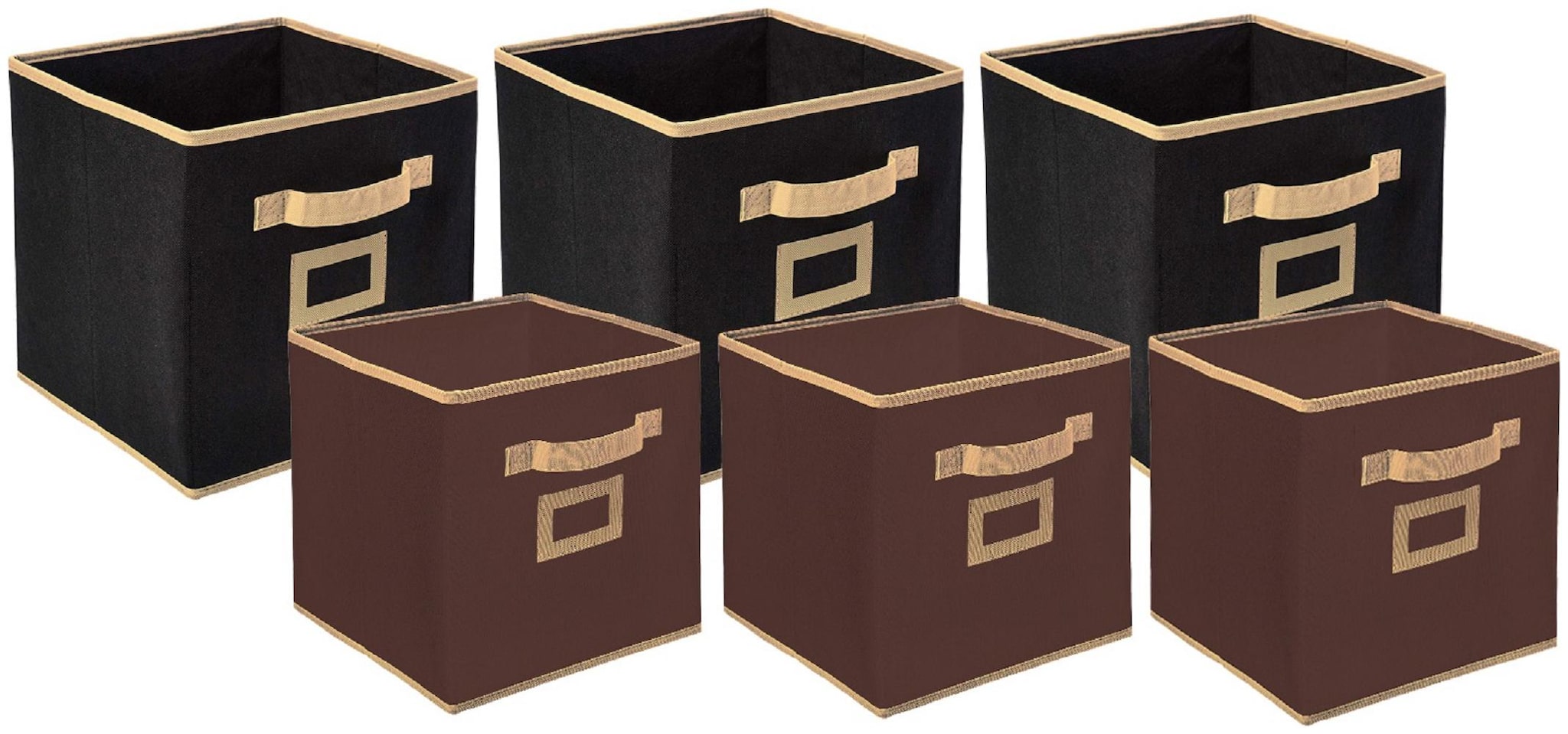 

Kuber Industries Non Woven 6 pcs Small Large Foldable Storage Organiser Cubes Boxes (Black Coffee) - CTHH17078