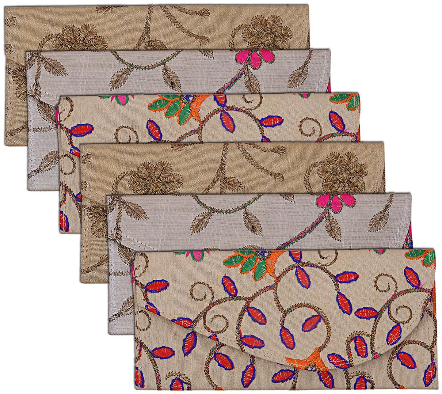 

Kuber Industries Silk 6 pcs Money Envelope for Shagun Wedding (Multi) -CTLTC10542 CTHH12015