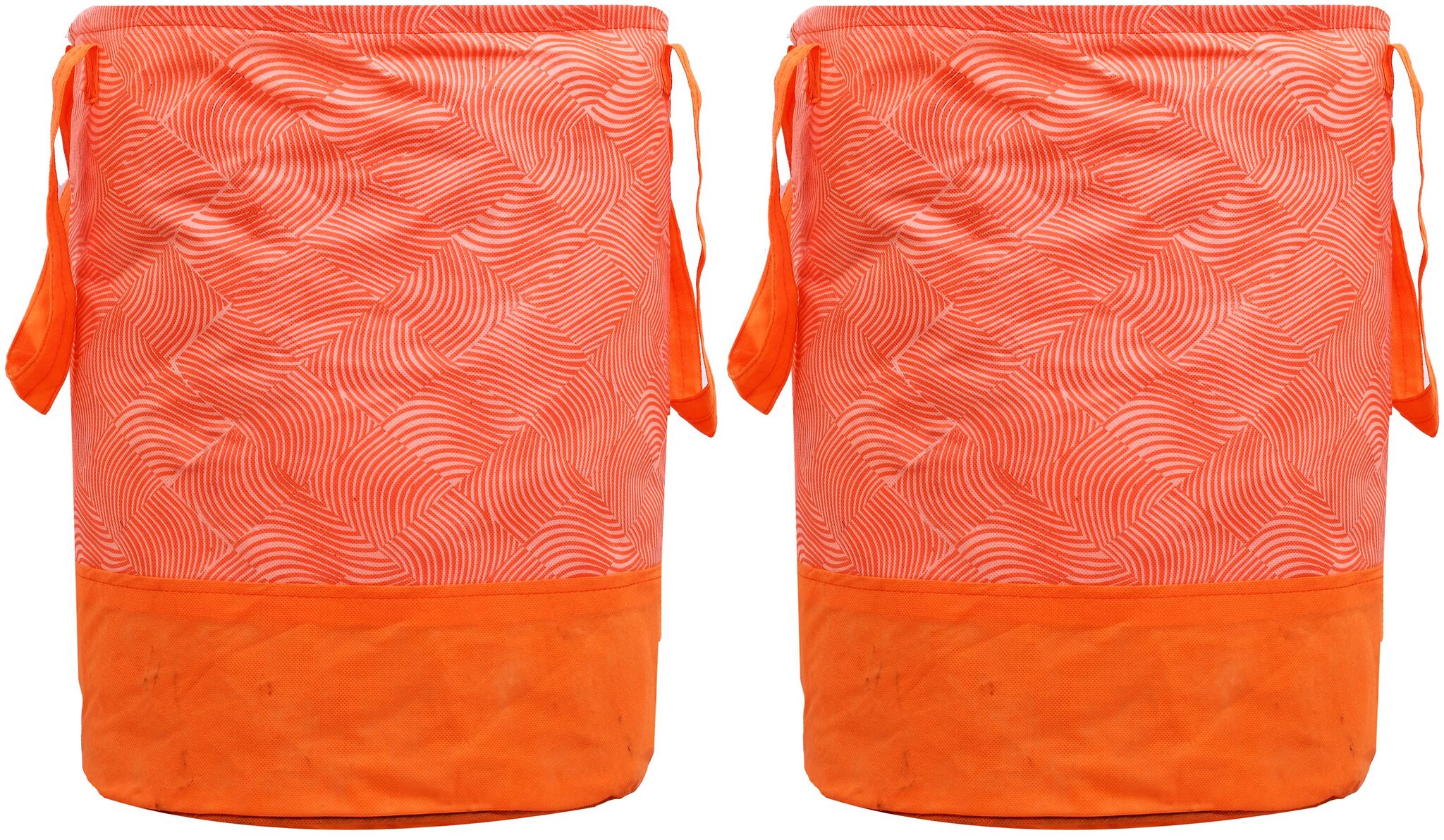 

Kuber Industries Fabric Orange Laundry Basket ( Set of 2 )