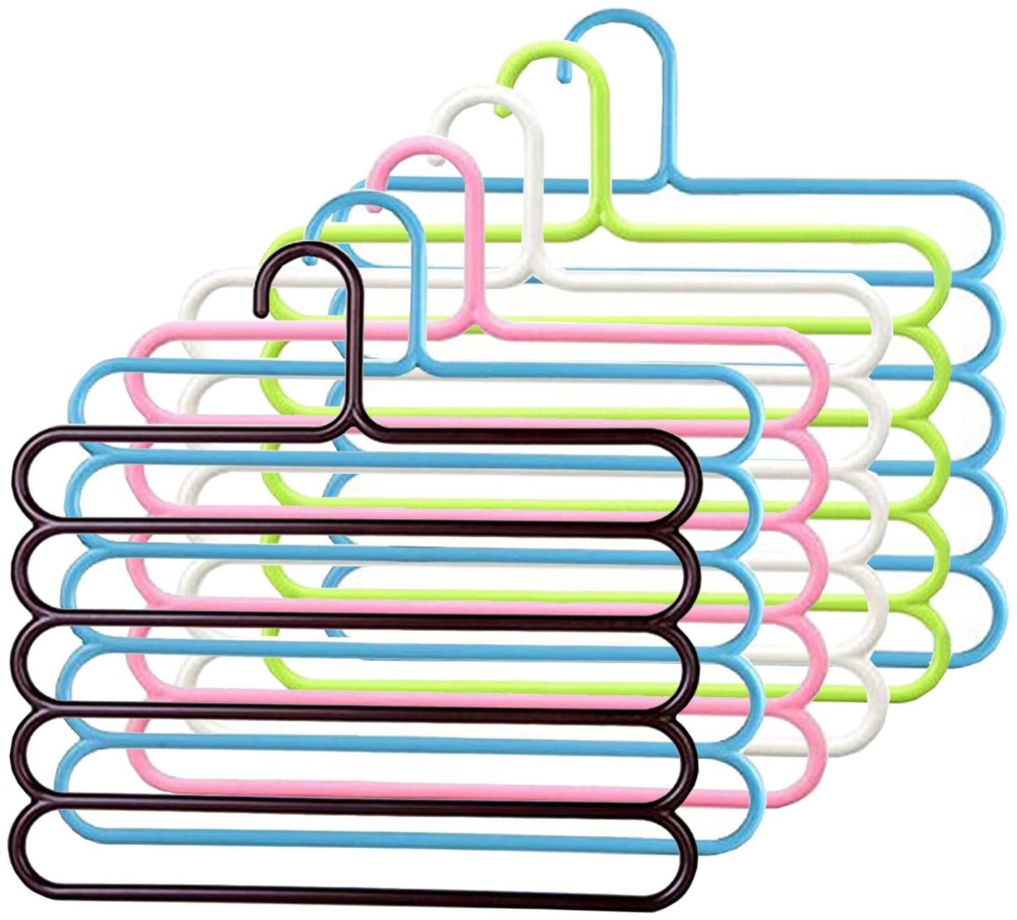 

Kuber Industries Plastic 6 pcs Multi-purpose Hangers for Wardrobe (Multi) CTHH10201