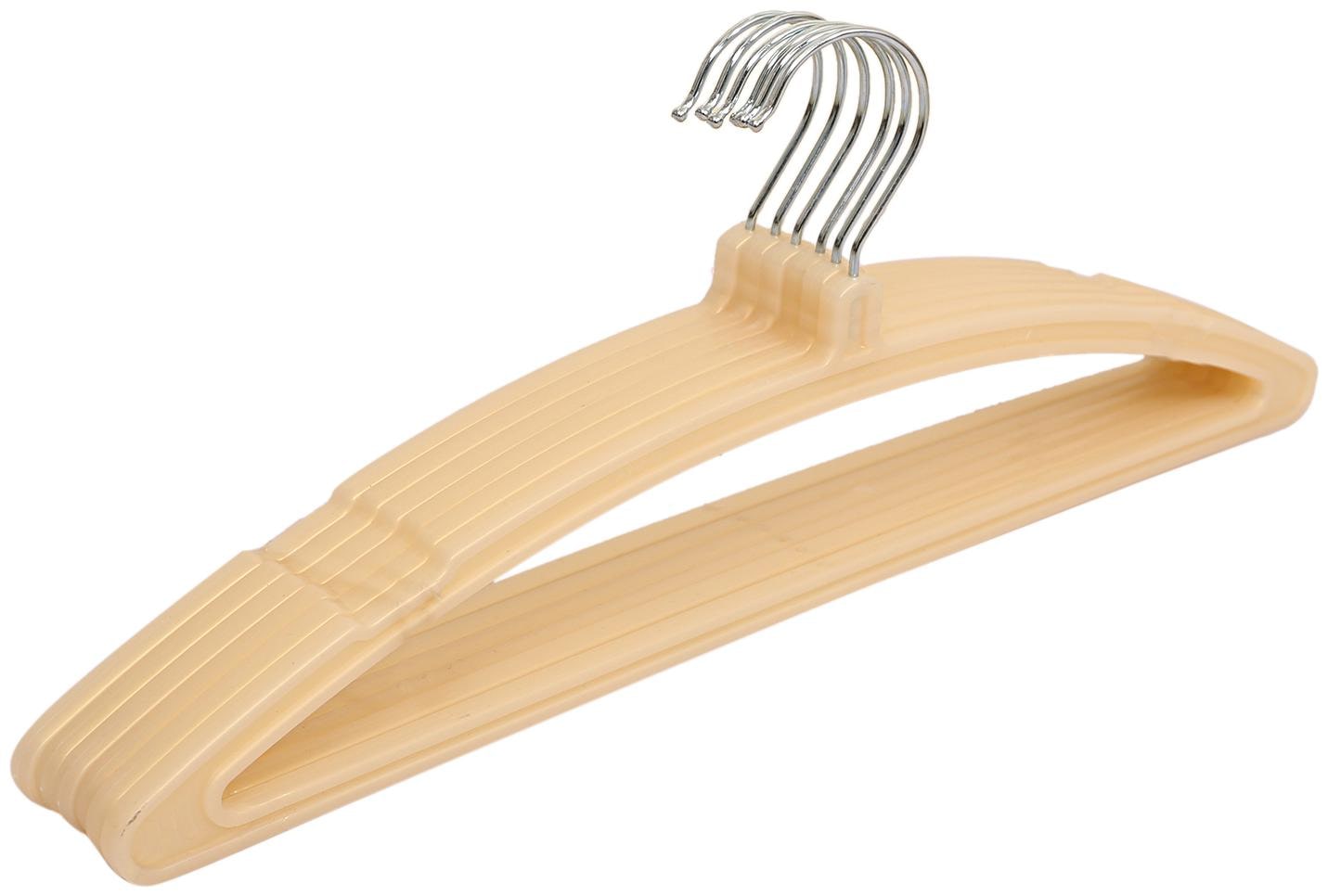 

Kuber Industries Plastic Hanger For Suit Cloth Set of 6 pcs Golden CTHH19422