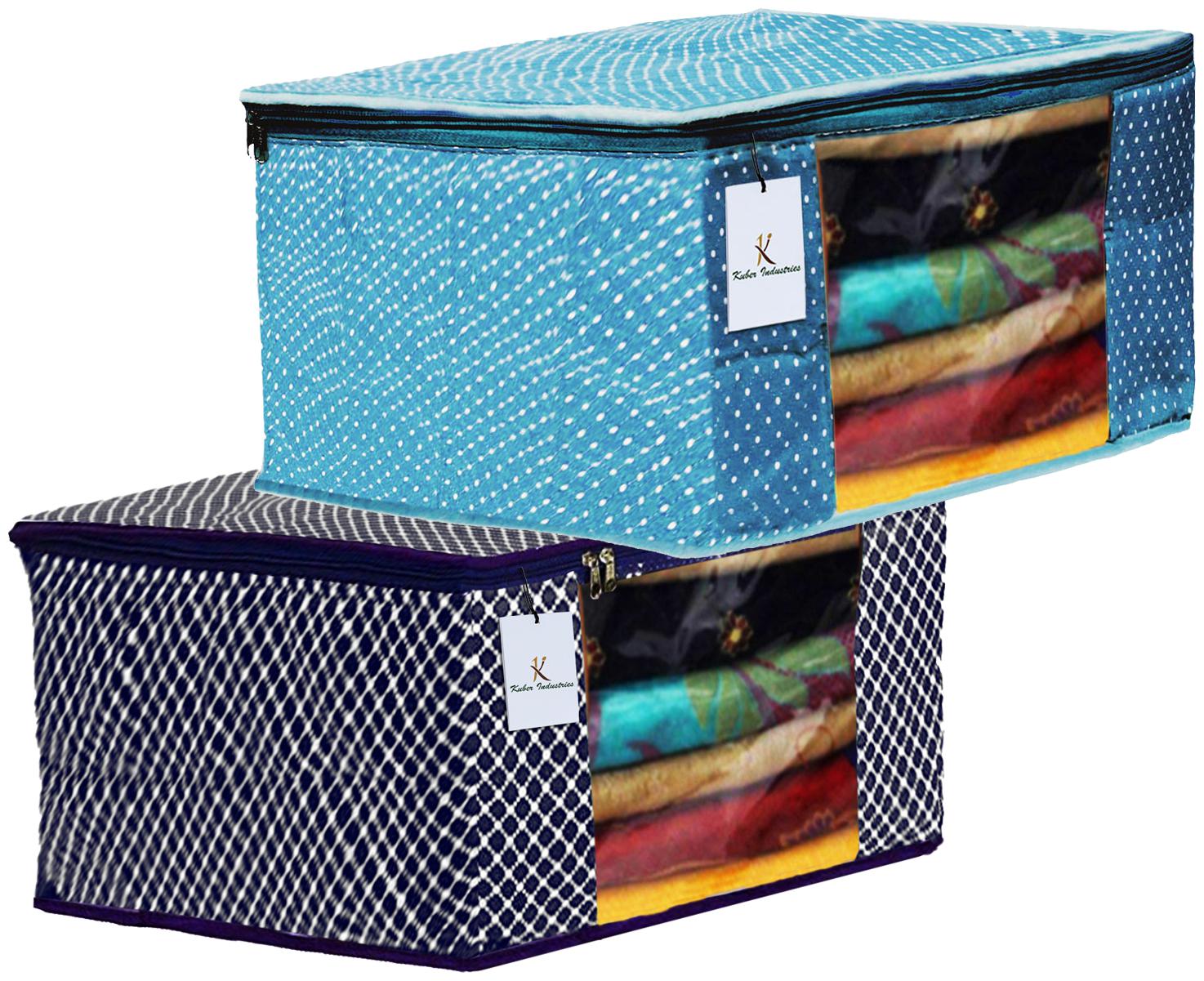 

Kuber Industries Polka Dots 2 pcs Cotton 3 Layered Quilted Saree Cover (Blue Sky Blue) - CTHH14872