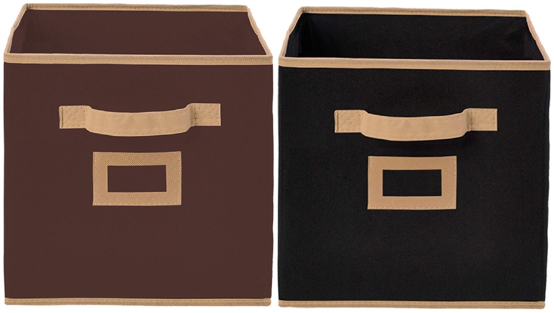 

Kuber Industries Non Woven 2 pcs Large Foldable Storage Organiser Cubes Boxes (Black Coffee) - CTHH16969