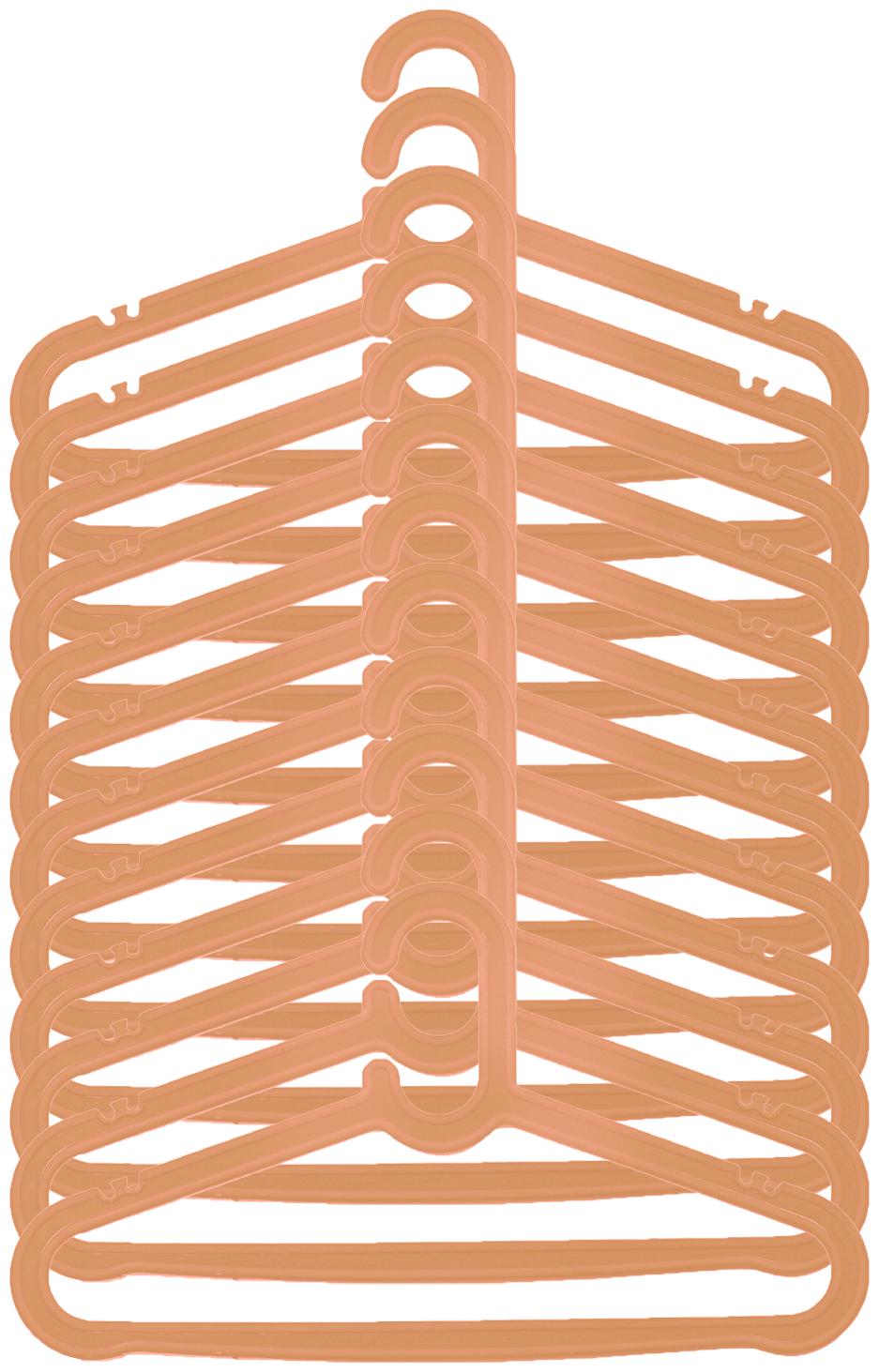 

Kuber Industries Plastic 12 pcs Hanger Set for Wardrobe (Brown)- CTHH12995