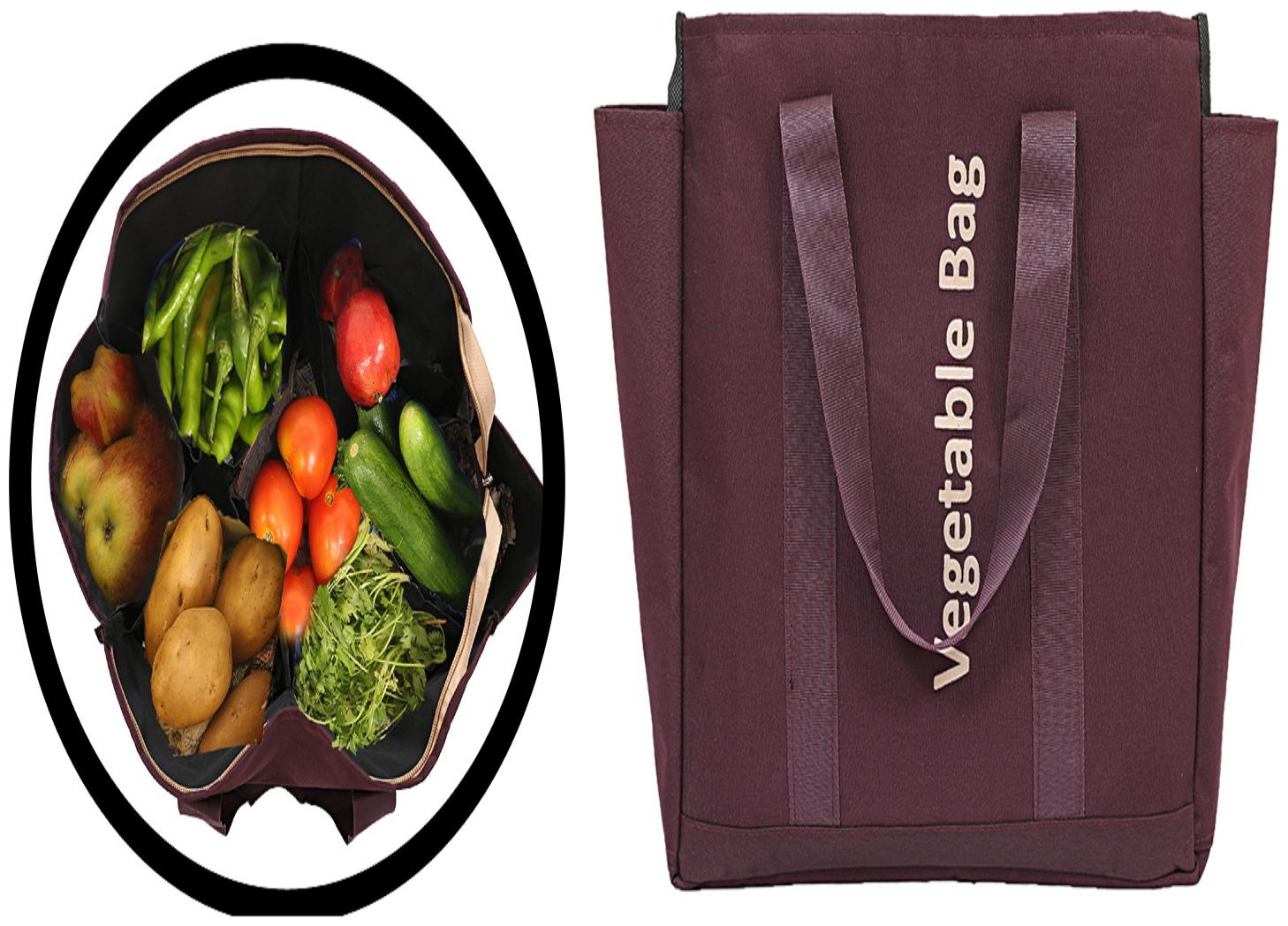 

Kuber Industries Canvas 1 pc Vegetable Grocery Bag (Wine)- CTHH10280