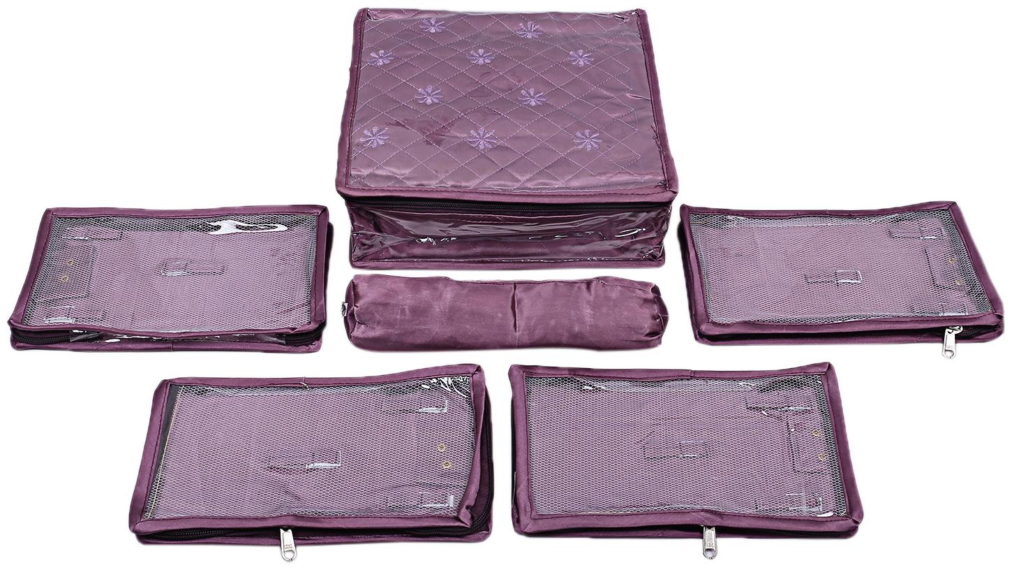 

Kuber Industries Laminated Satin Locker Jewellery Kit Organiser (Purple)- CTHH12724