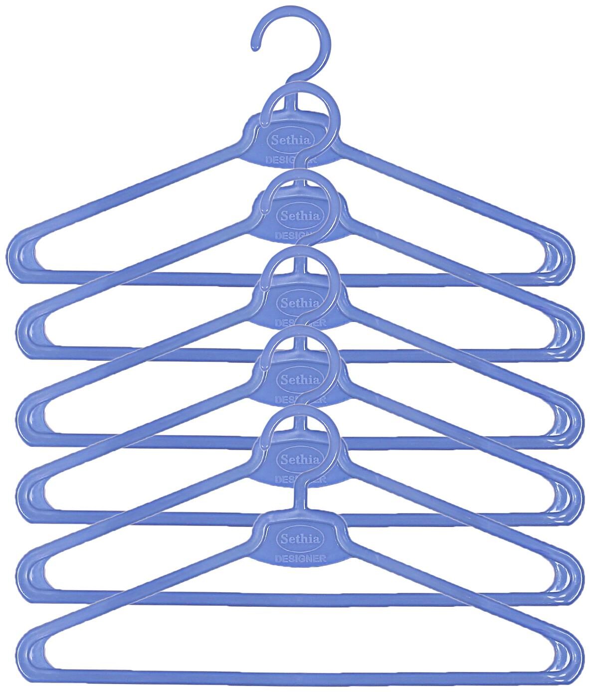 

Kuber Industries Plastic 6 pcs Hanger Set for wardrobe (Purple) CTHH10937