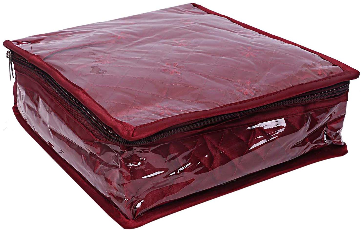 

Kuber Industries Laminated Satin Locker Jewellery Kit Organiser (Maroon)- CTHH12721