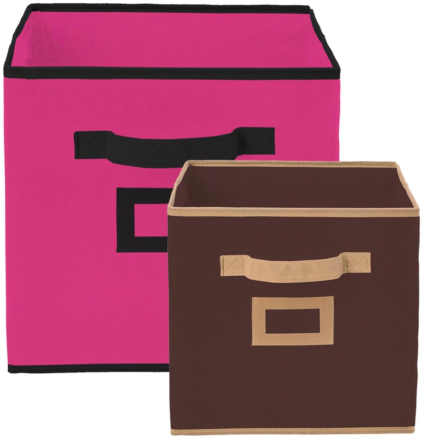 

Kuber Industries Non Woven 2 pcs Small Large Foldable Storage Organiser Cubes Boxes (Pink Coffee) - CTHH17042
