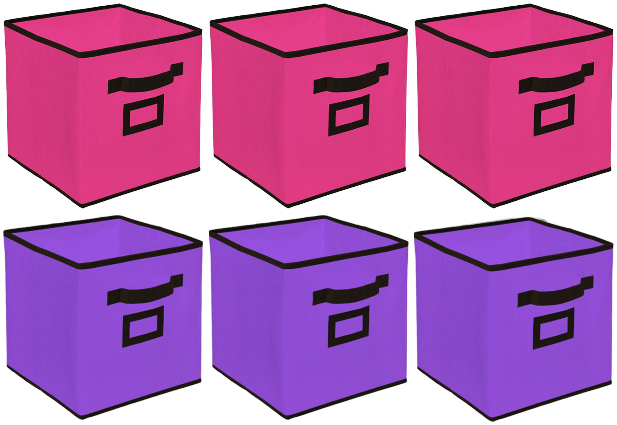 

Kuber Industries Non Woven 6 pcs Small Foldable Storage Organiser Cubes Boxes (Pink Purple) - CTHH16921