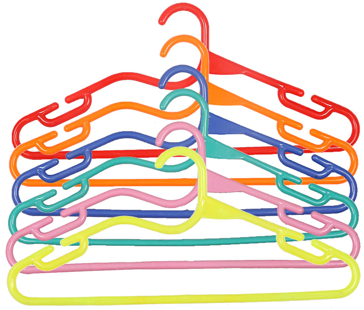

Kuber Industries Plastic 6 pcs Hanger Set for wardrobe (Multi) CTHH19578