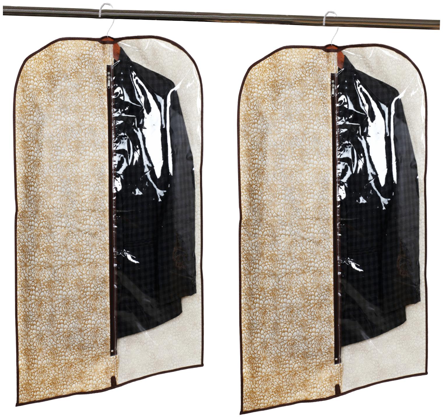 

Kuber Industries Metalic Printed 2 pcs Half Transparent Non Woven Men s Coat Blazer Cover (Golden Brown) - CTHH17528