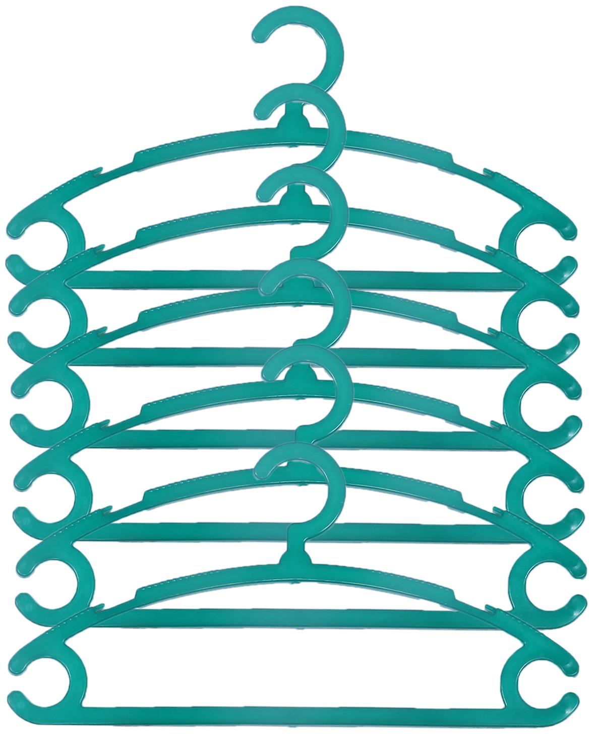 

Kuber Industries Plastic 6 pcs Hanger Set for wardrobe (Dark Green) CTHH10893