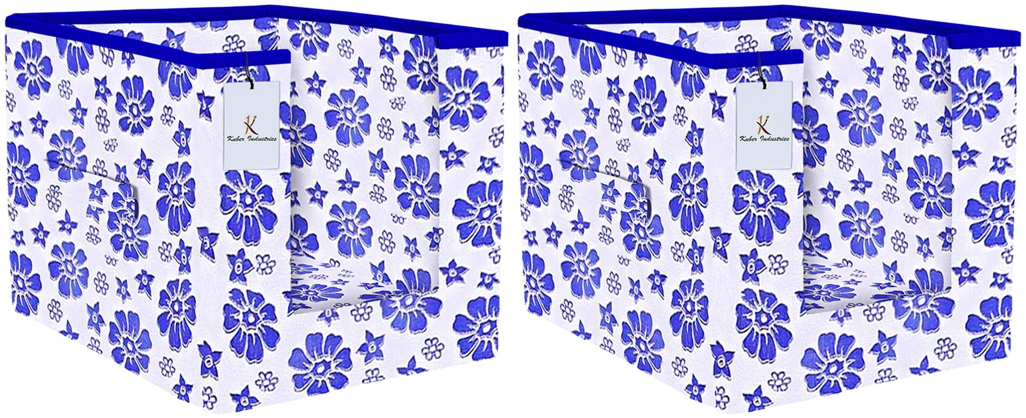 

Kuber Industries Flower Printed 2 pc Non Woven Shirt Stacker Cloth Organizer For Storage (Royal Blue) - CTHH18335