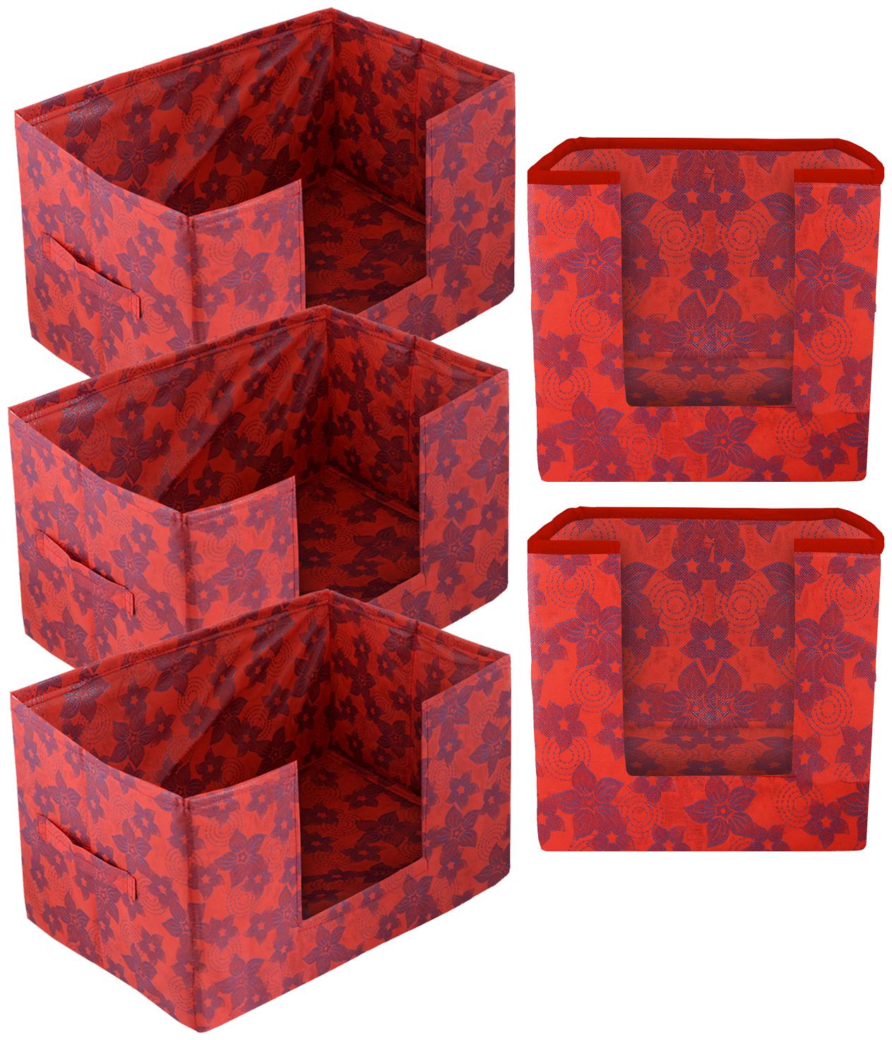 

Kuber Industries Metallic Printed Non Woven 2 pc Shirt Stacker And 3 pc Foldable Rectangle Cloth Saree Stacker Cloth Wardrobe Organizer Wardrobe Organizer (Red) - CTHH17614
