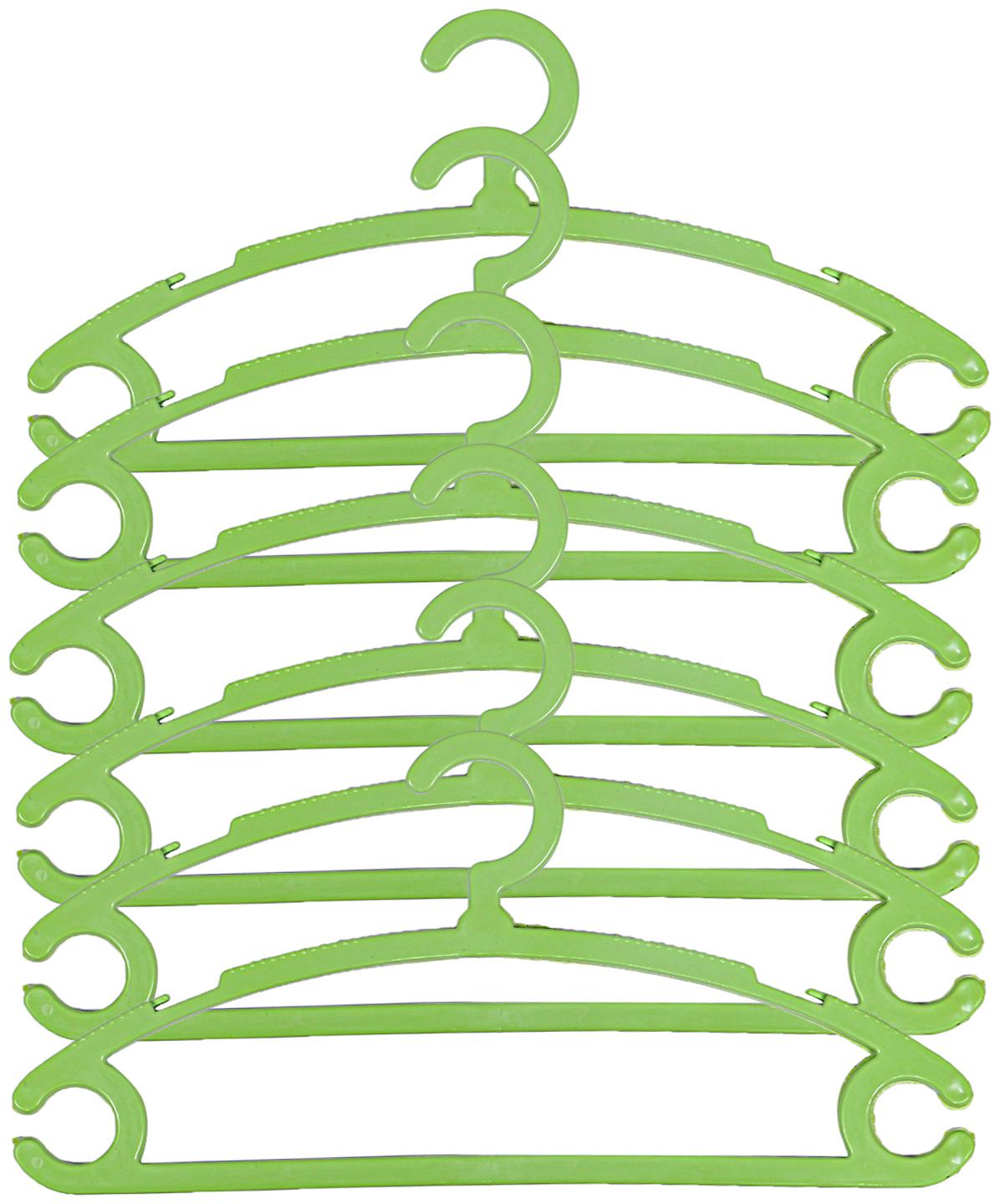 

Kuber Industries Plastic 6 pcs Hanger Set for wardrobe (Light Green) CTHH19466