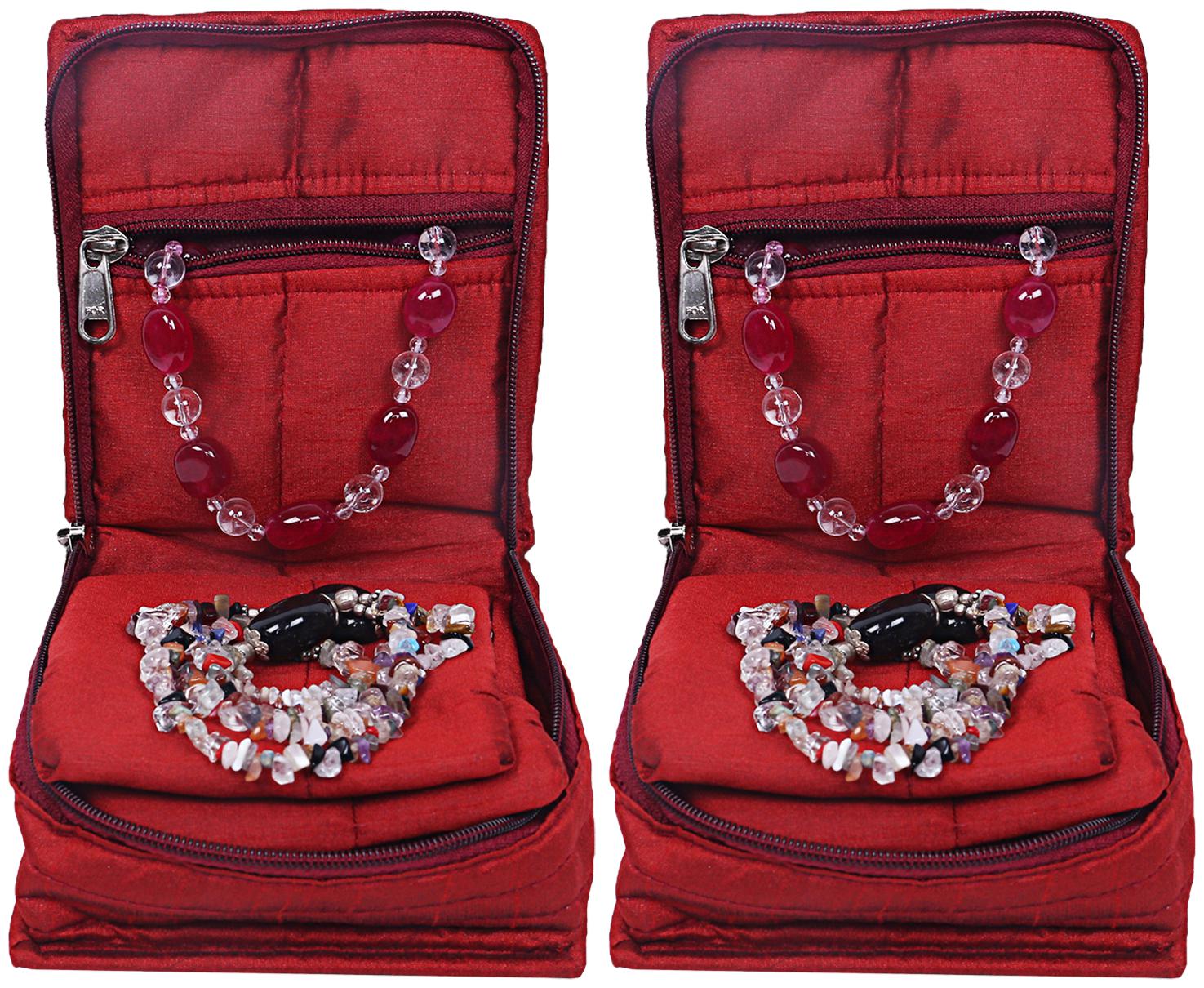 

Kuber Industries Small Bow Design Cotton 2 Pieces Jewellery Kit (Maroon)- CTHH22242