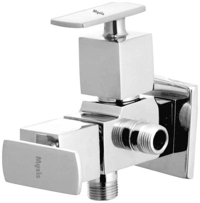 Kubix Brass 2 In 1 Angle Valve With Wall Flange (Disc Fitting | Quarter Turn)