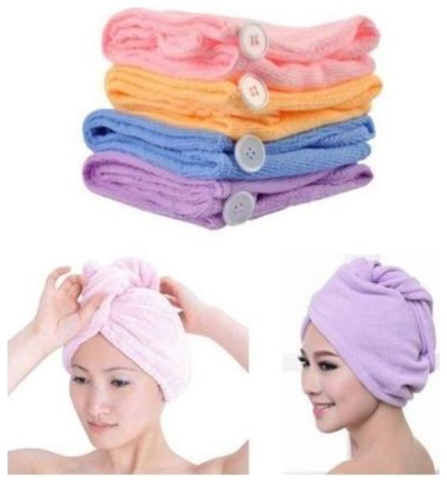 

kudos Hair Wraps Magic Fast Dry Towel Cap Bath Head Wrap 2 pcs