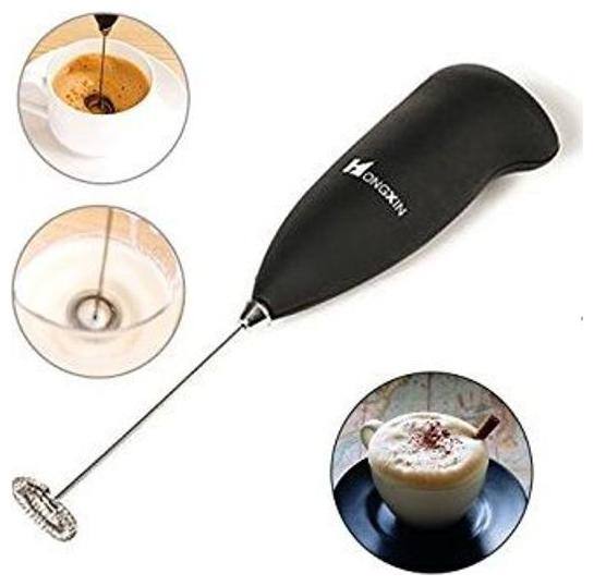 kudos Hongxin Electric Handheld Milk Wand Mixer Frother For Latte Coffee Hot Milk Hand Blender, (Black)