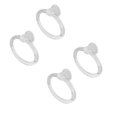 

Kurvz Bathroom and Kithchen chrome Towel Holder(Round Shape- ACRYLIC )- Pack of 4