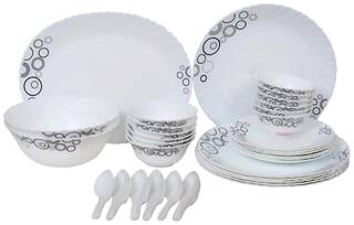 La Opala Misty Drop White Dinner - Set Of 33