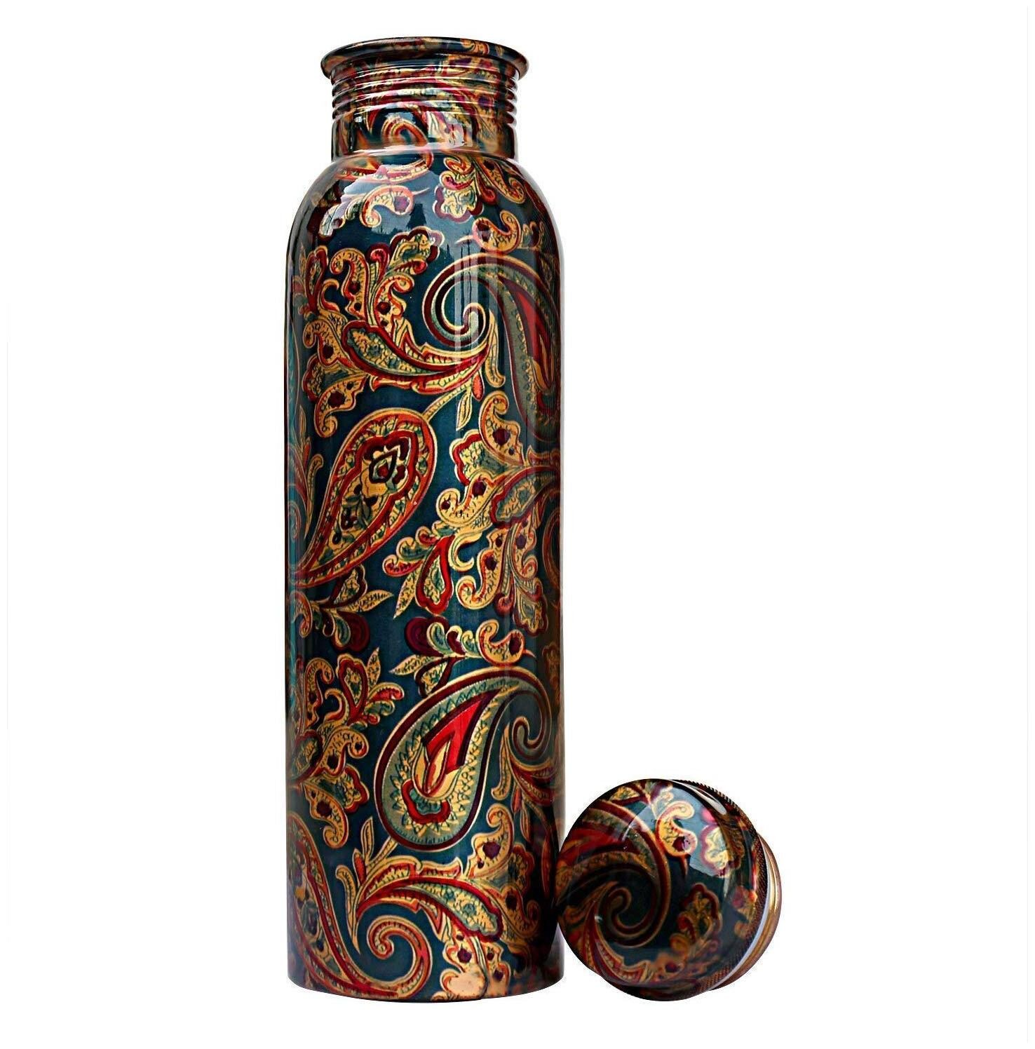 

Lacquer Coated Pure Copper Water Bottle 1 Liter