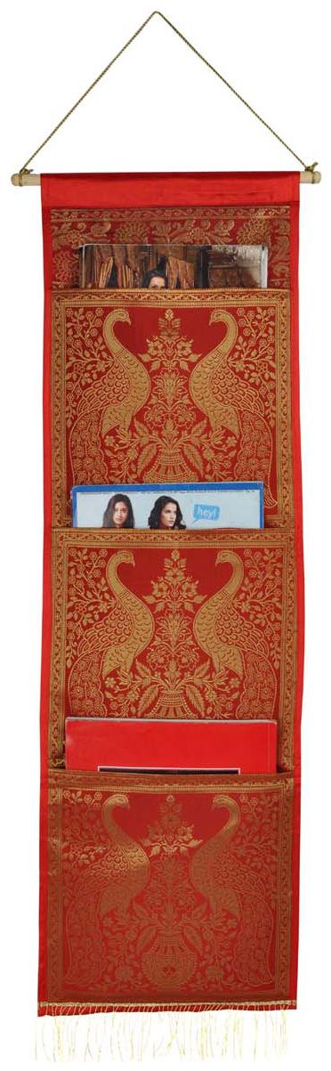 

Lal Haveli All Occasion Gifts Silk Home Wall Decor Hanging Organizer Key Chains Holders 34 x 10 inch
