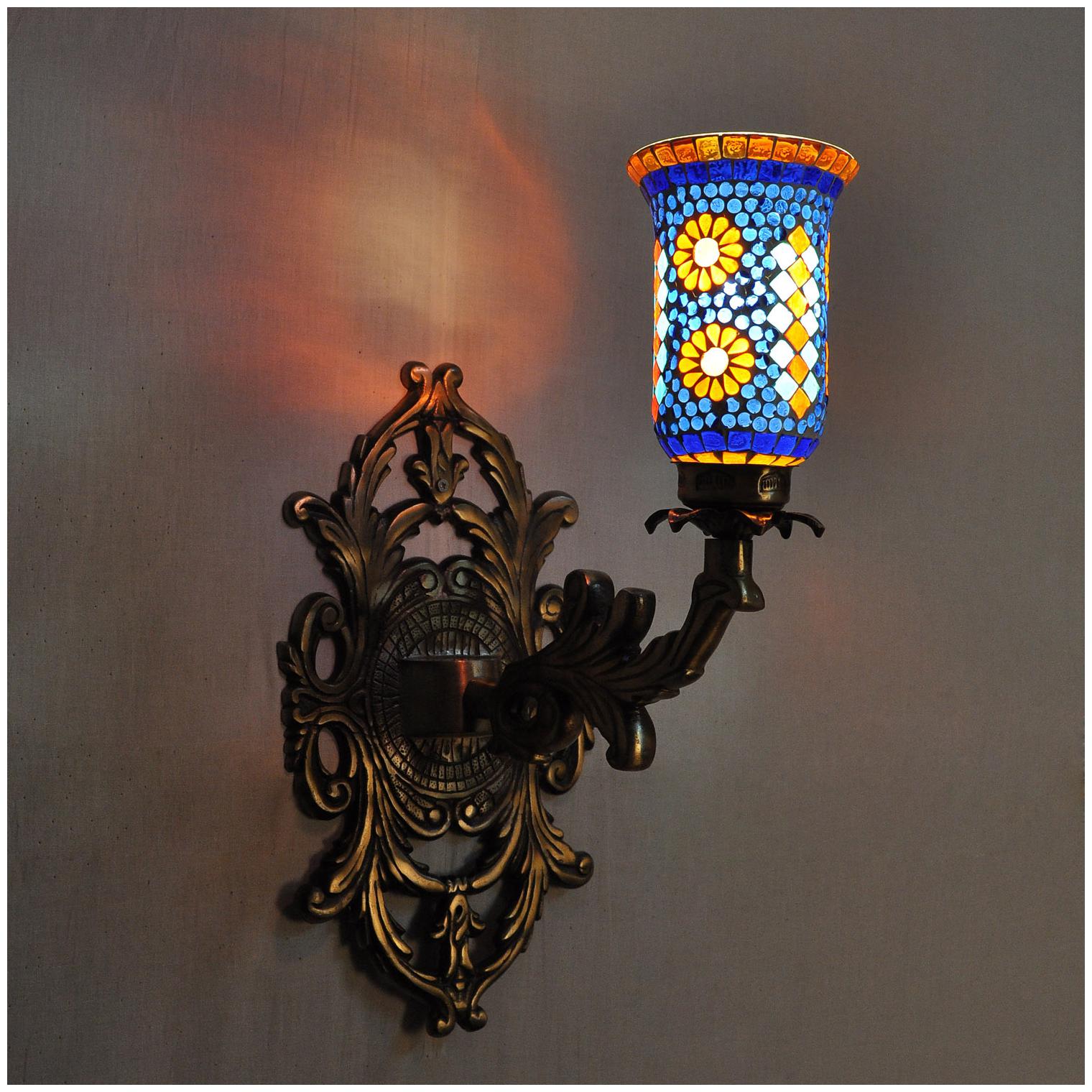 

Lal Haveli Bedroom Decorative for Indoor Room Multi Color Wall Lamp Night Lights Sconces 20 x 12 x 9 inch