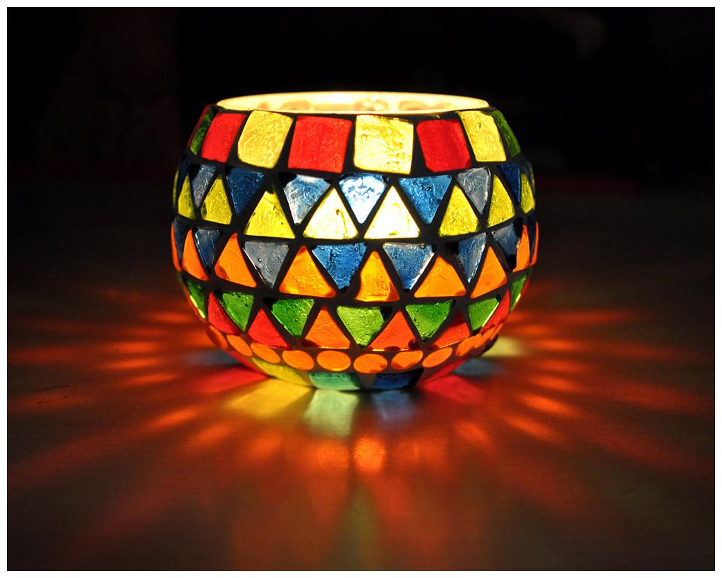 

Lal Haveli Glass Multi Candle holder
