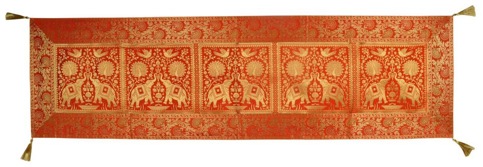 

Lal Haveli Home Decor Silk Orange Color Wedding Table Runner