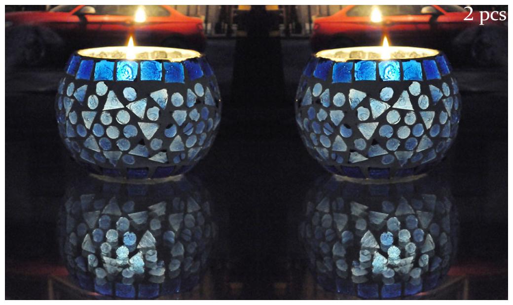 

Lal Haveli Glass Multi Tea light holder