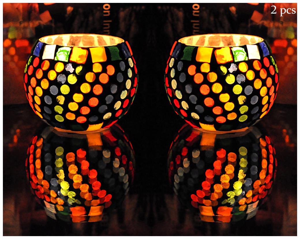 

Lal Haveli Glass Multi Tea light holder
