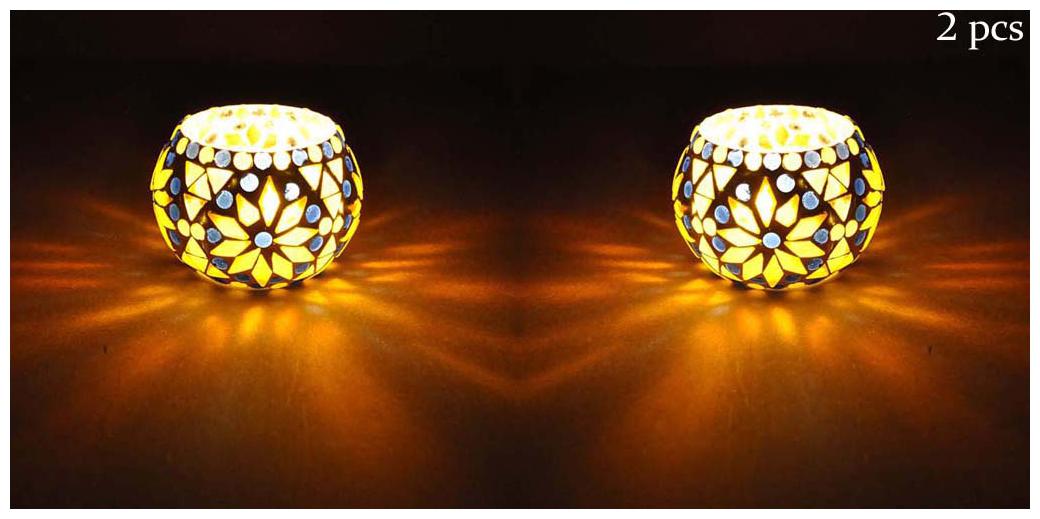 

Lal Haveli Glass Multi Tea light holder