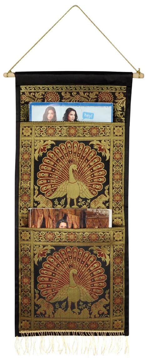 

Lal Haveli Home Decor Living Room Decorations Wall Hanging Key Magazine Holder Bags 24 x 10 inch