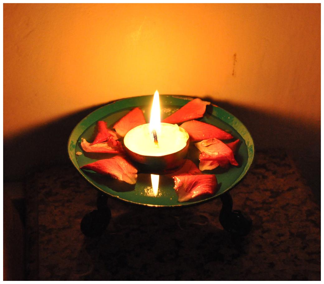 

Lal Haveli Iron Green Candle holder