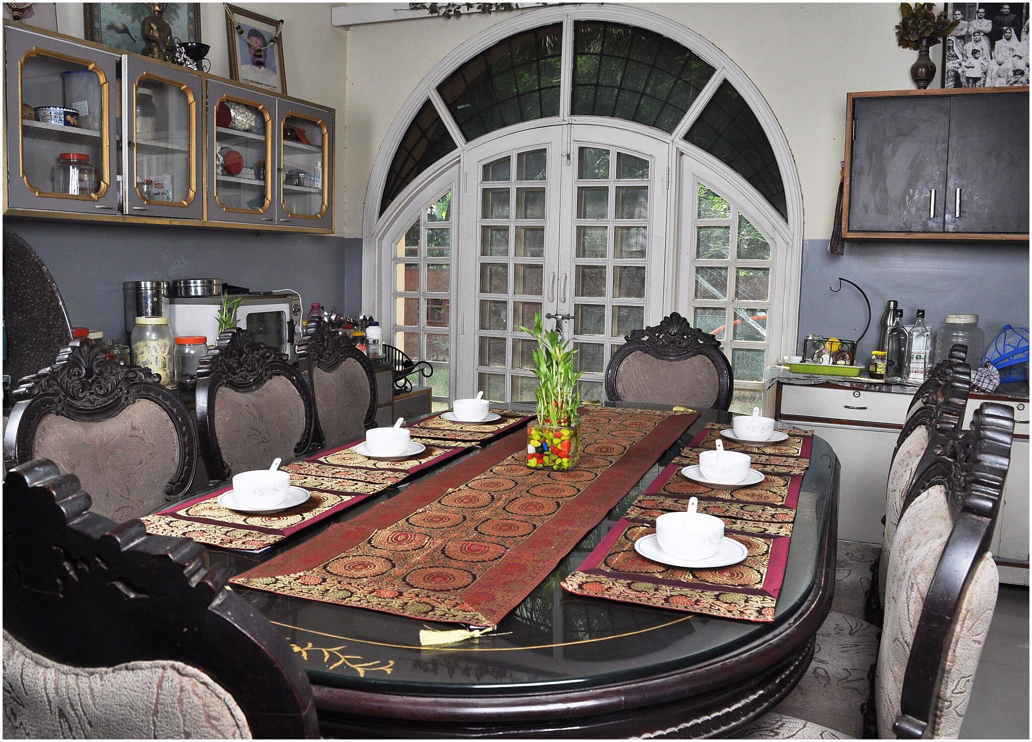 

Lal Haveli Silk Table Runner with 6 pcs Dining Table Placemats Gift