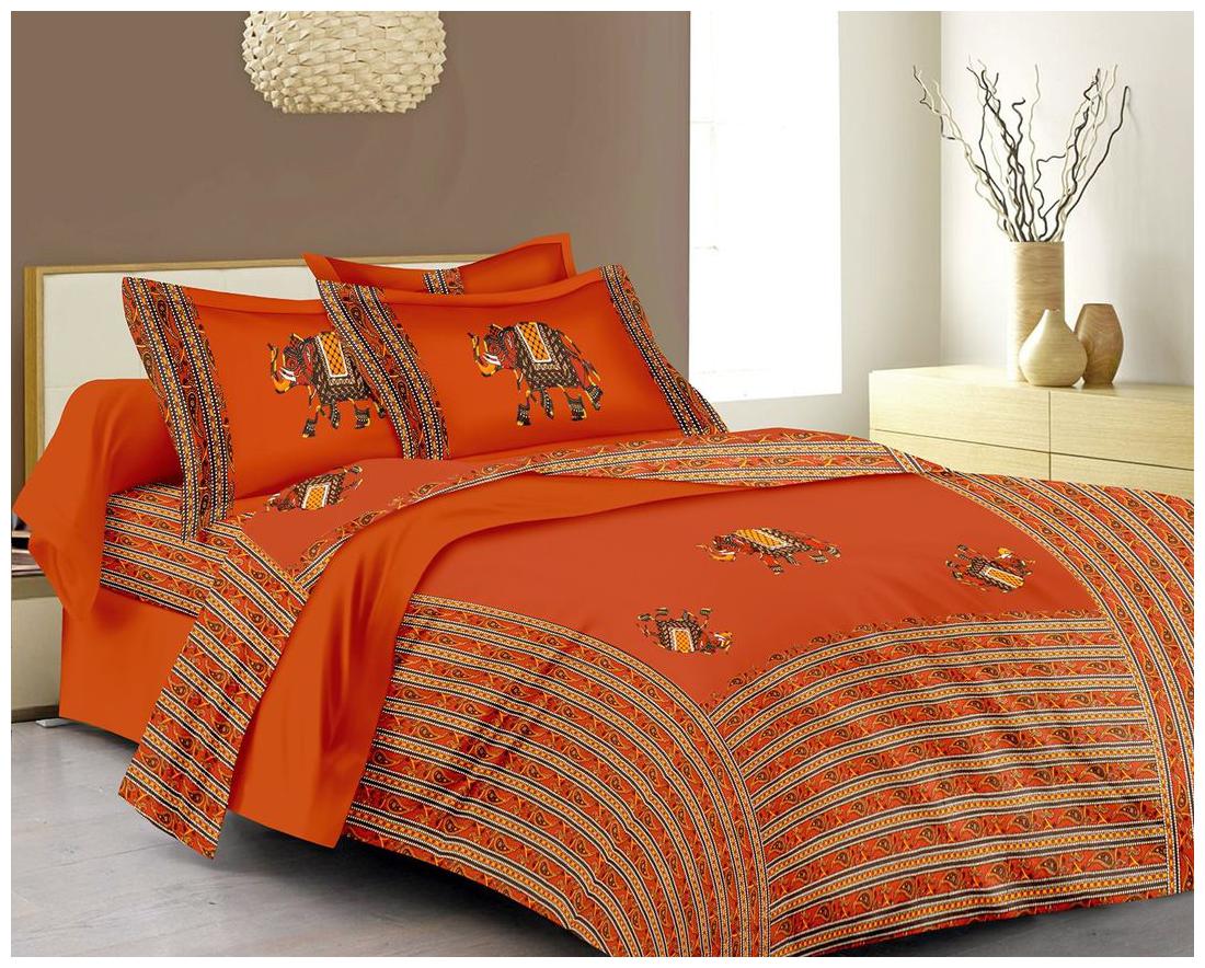 

Lali Prints Cotton Printed King Size Bedsheet ( 1 Bedsheet With 2 Pillow Covers Red )