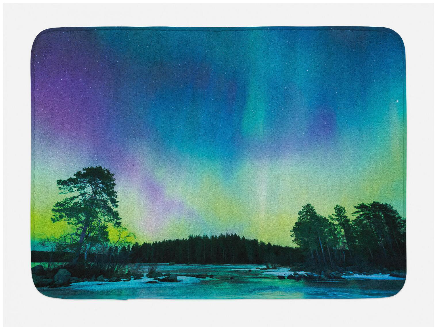 

Landscape Bath Mat Lake Forest Woods Non-Slip Plush Mat 29 5 X 17 5 Inches
