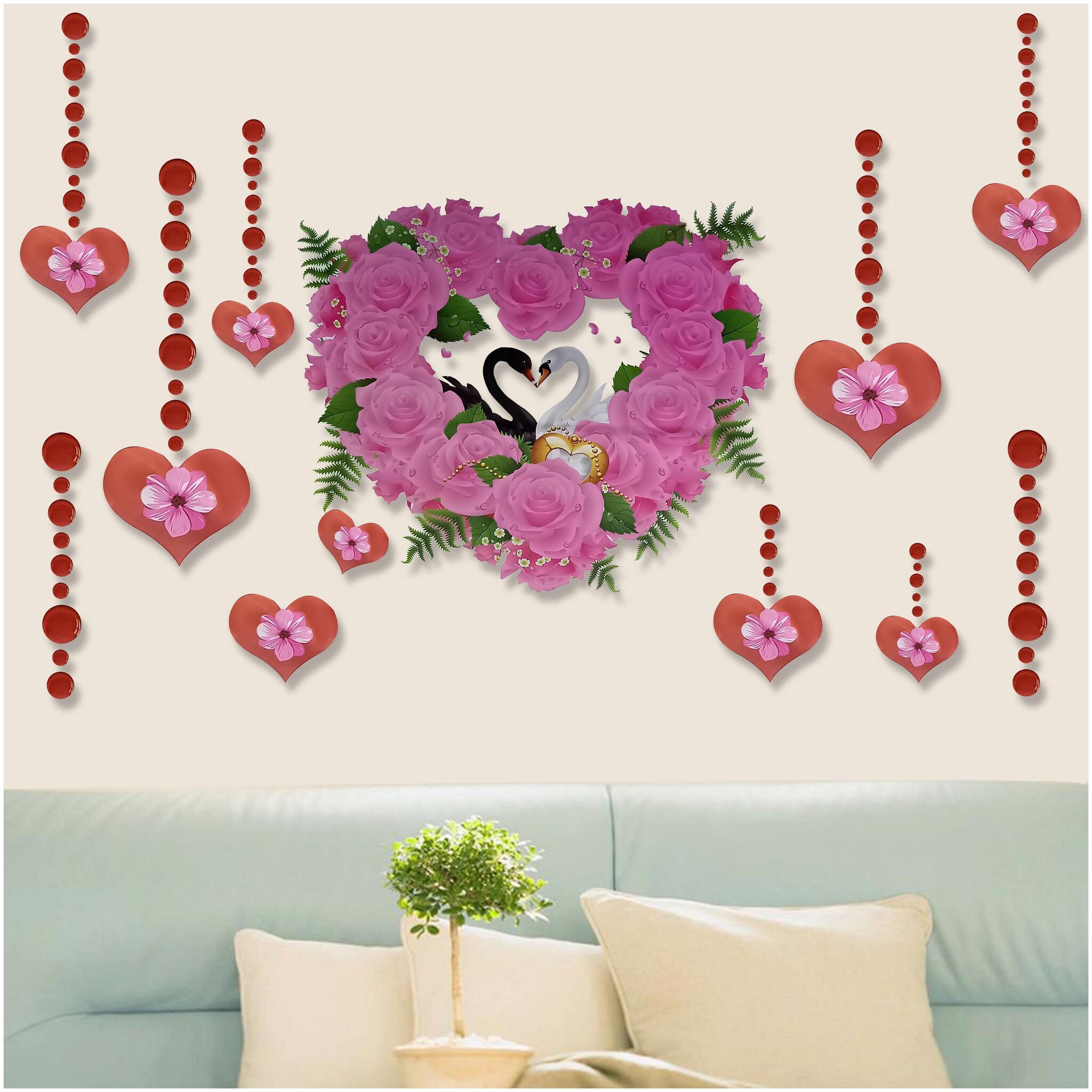 

Larbenz Pink Heart Wall Sticker