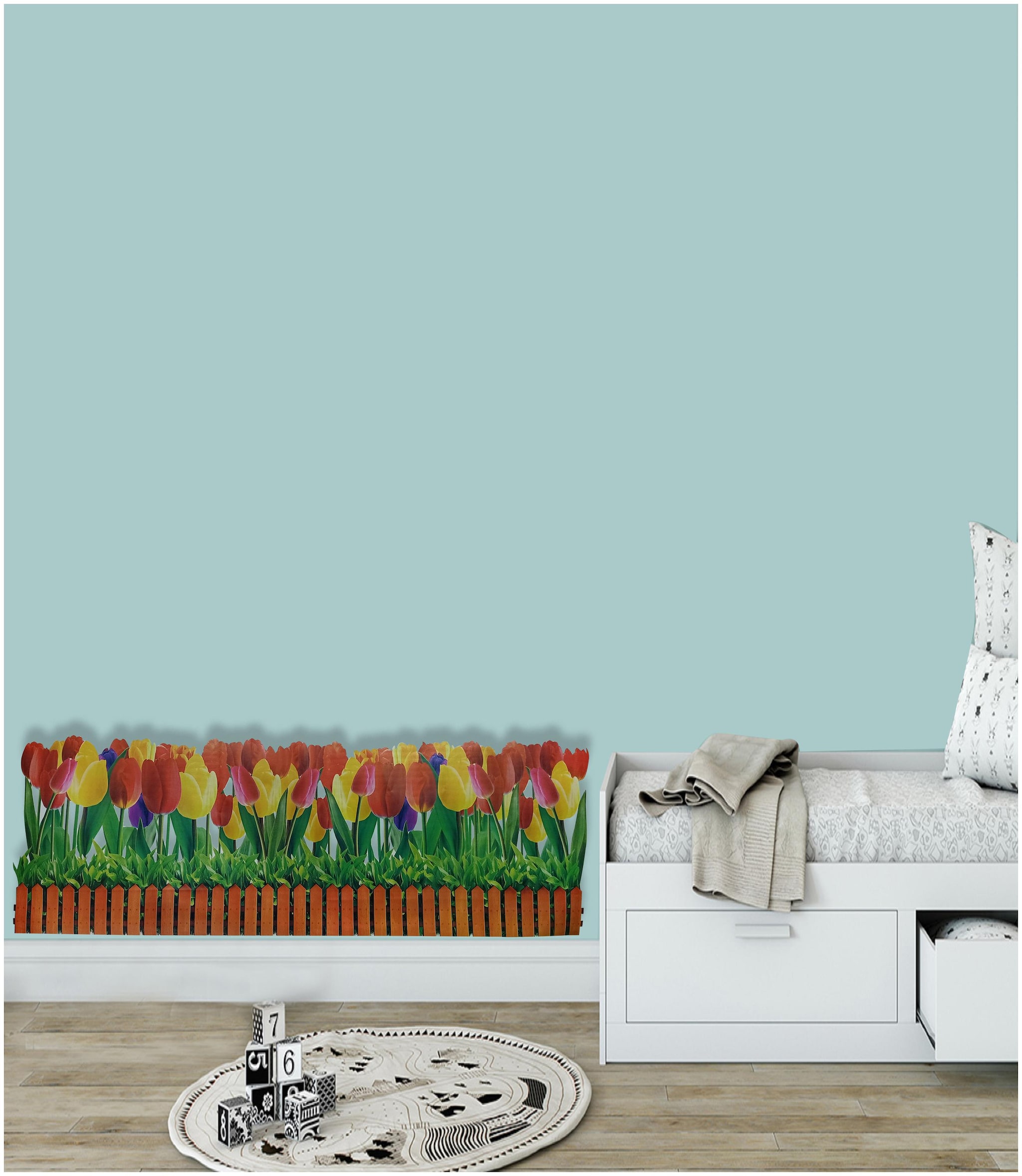 

LARBENZ Red And Yellow Lily Flowers Wall Sticker PVC (Set of 1)
