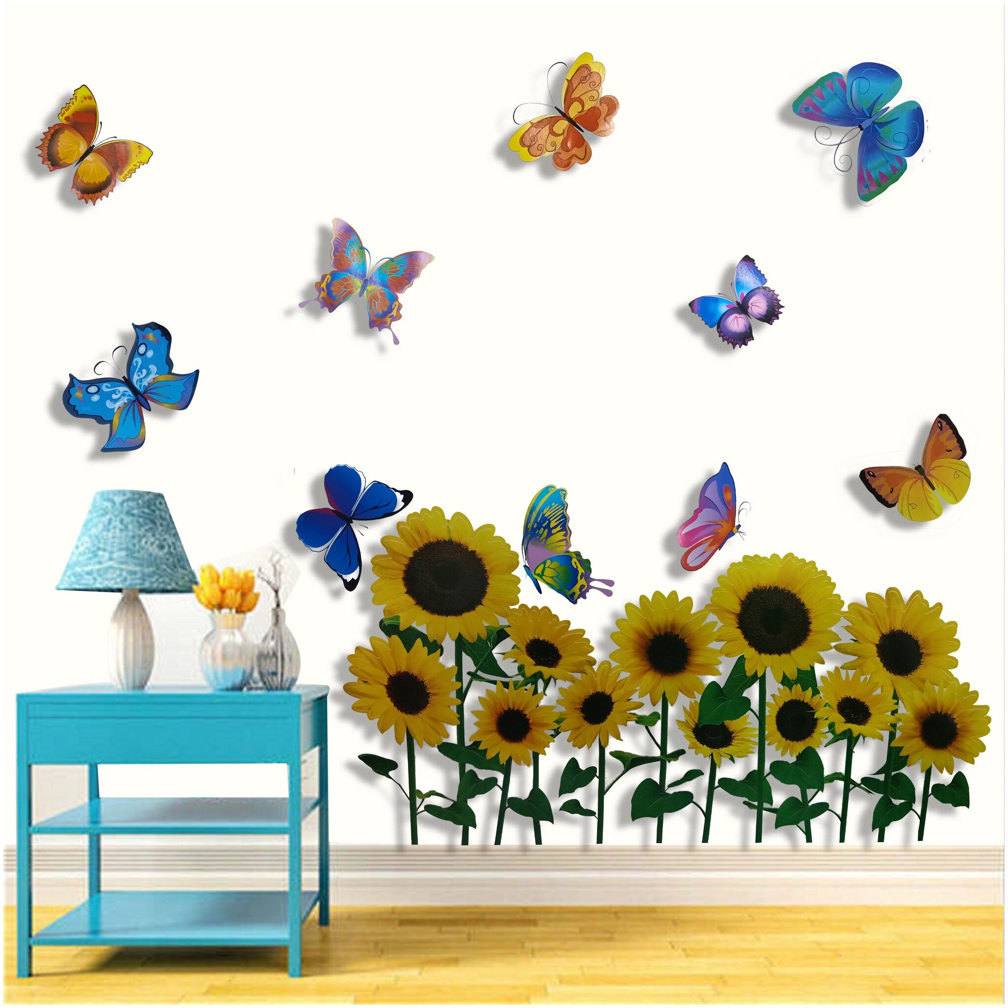 

Larbenz Sunflowers With Butterfly Wall Sticker