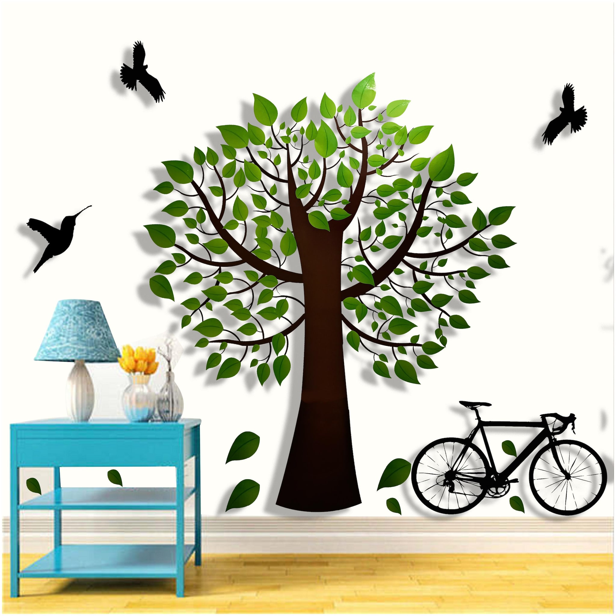 

Larbenz Tree With Bicycle Wall Sticker (PVC 50 Cm X 70 Cm)