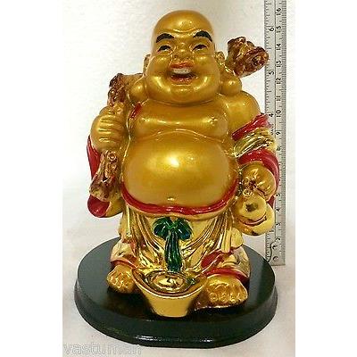

Laughing Buddha Kuberar Happy Man Chinese Feng-Shui Kuberar Statue 6 15cm