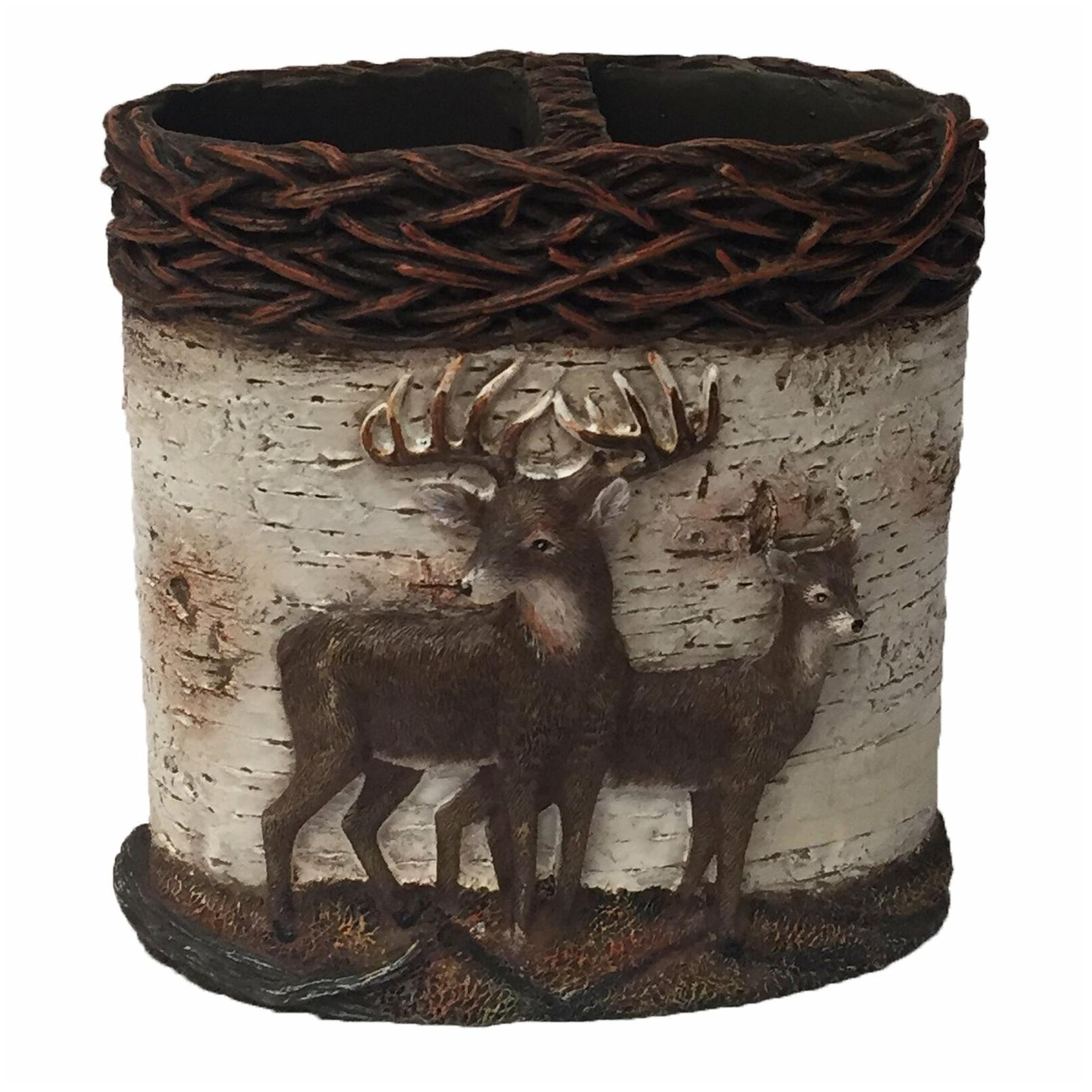 

Laural Home Majestic Deer Toothbrush Holder Brown Off-White